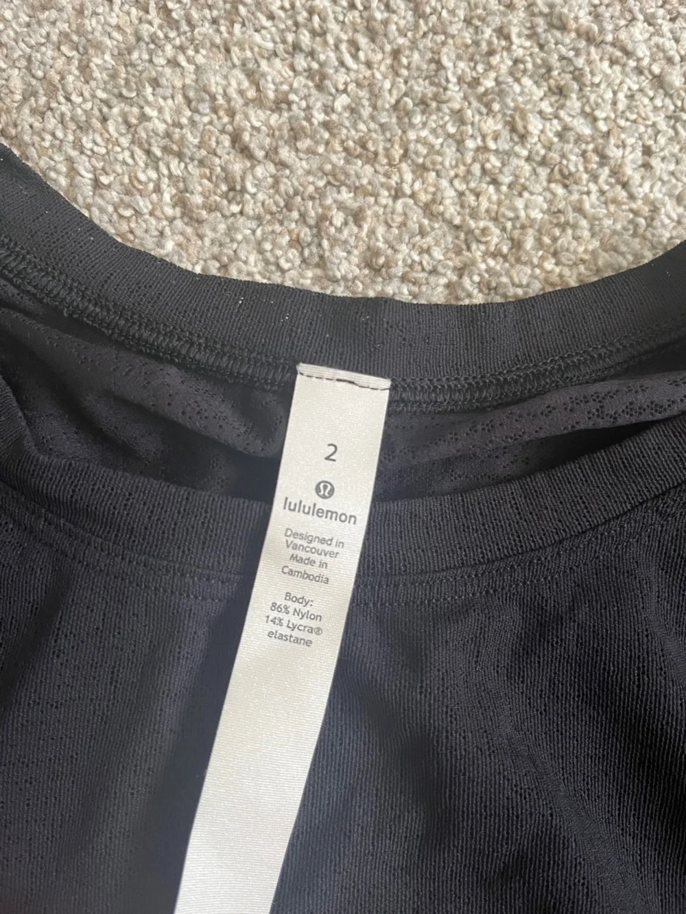 lululemon athletica Black Short Sleeve Crew Tee